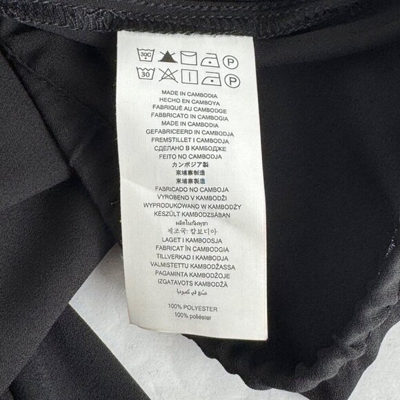 Michael Michael Kors Black Semi Sheer Blouse XL Off Shoulder Ruffle Minimalist - Picture 8 of 9